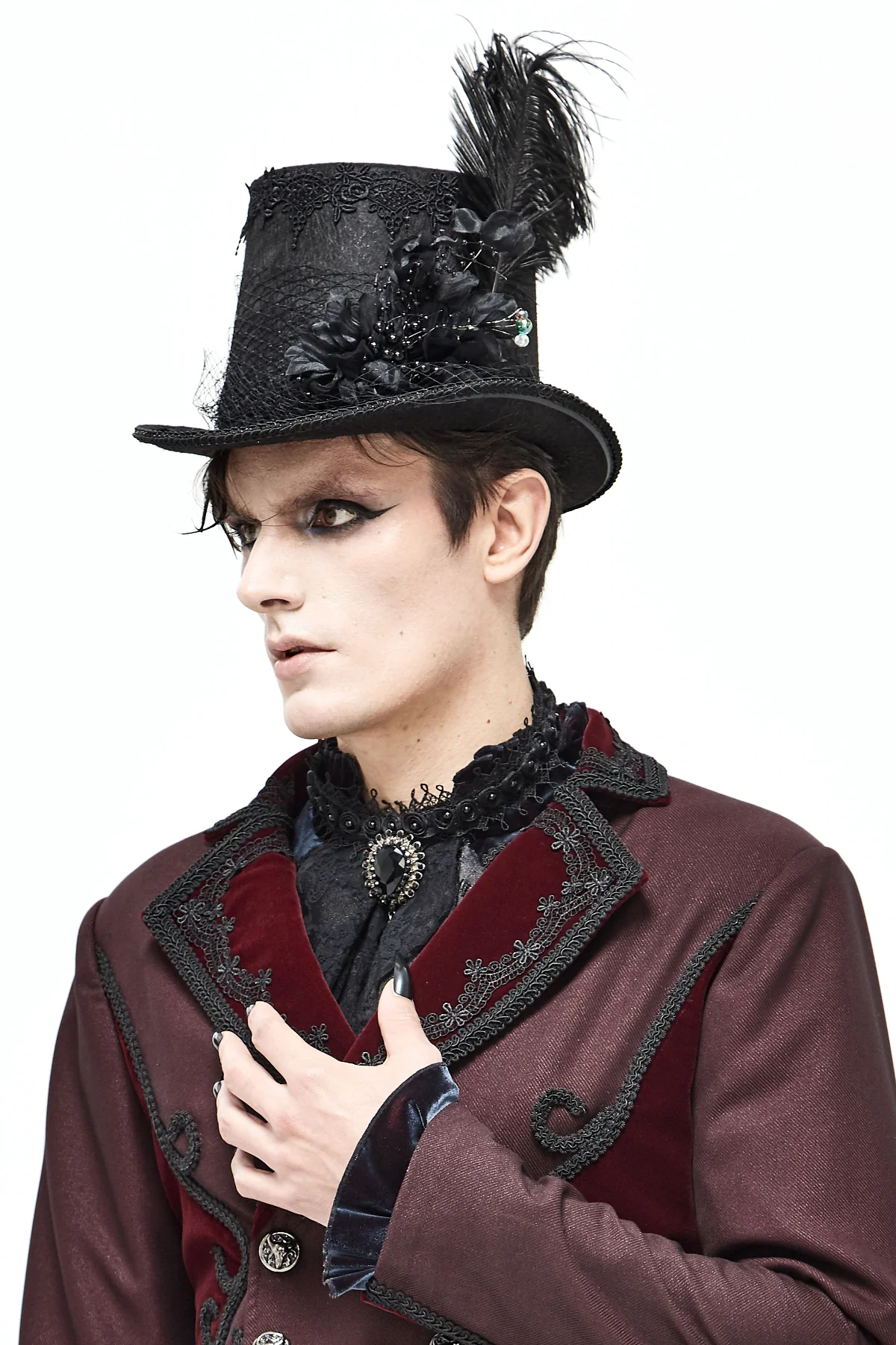 Victorian Veil Top Hat - Image 2