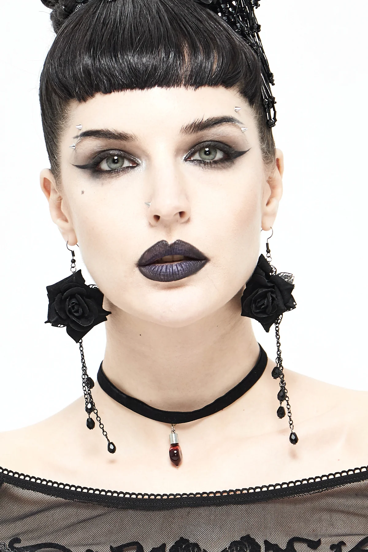 Midnight Rose Earrings