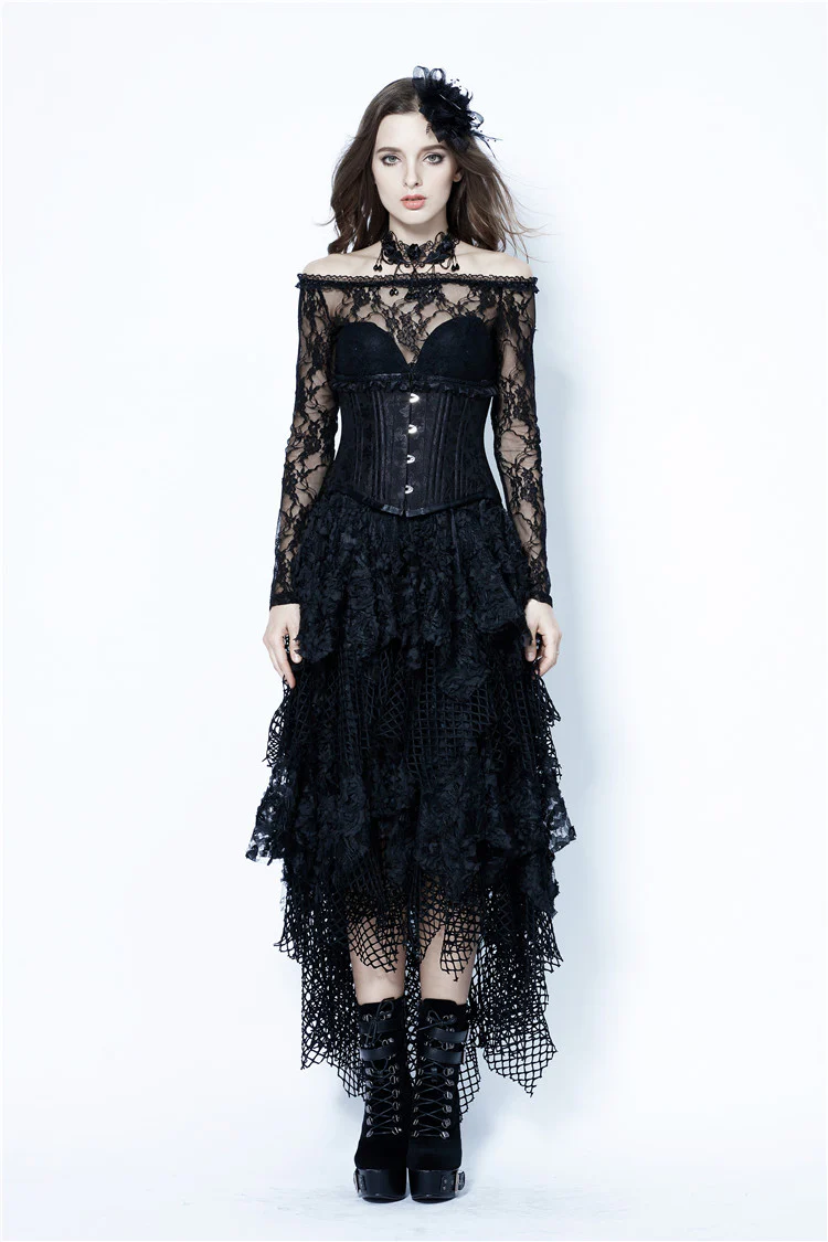 Midnight Serenade - Mesh Gothic Skirt - Image 5
