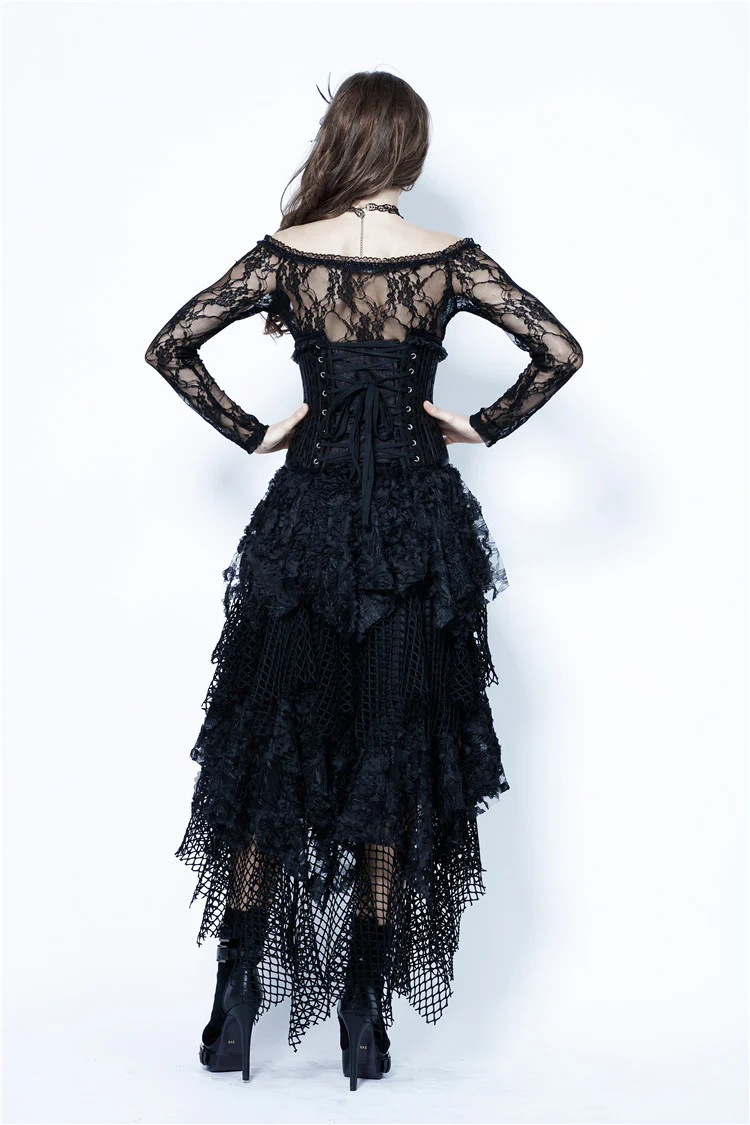Midnight Serenade - Mesh Gothic Skirt - Image 6
