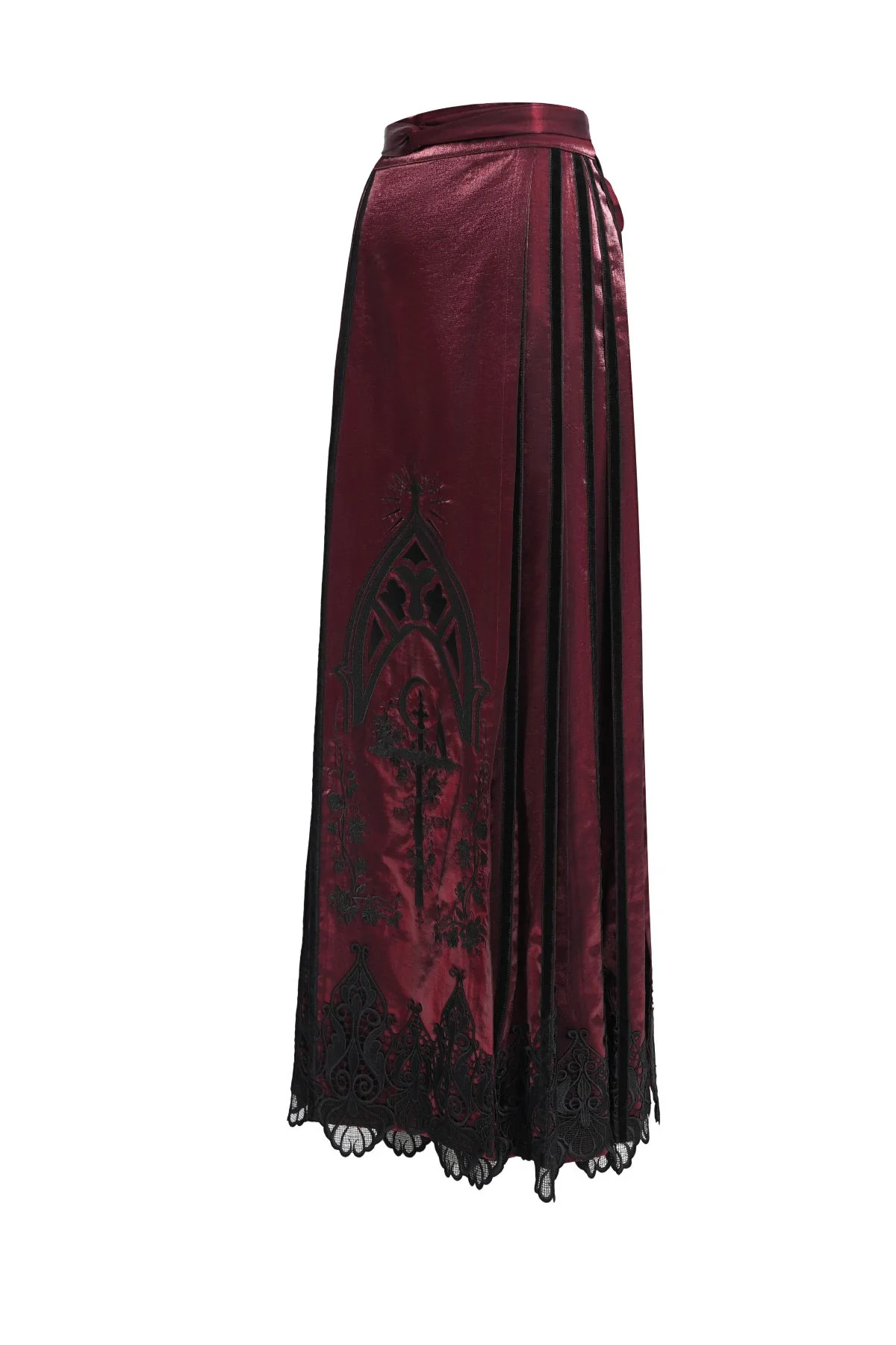 Moonlit Sanctuary – Lace Hem Long Skirt - Image 10