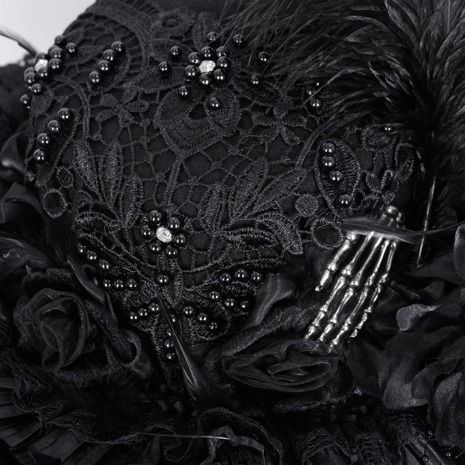 Noir Opera – Feathered Victorian Hat - Image 9