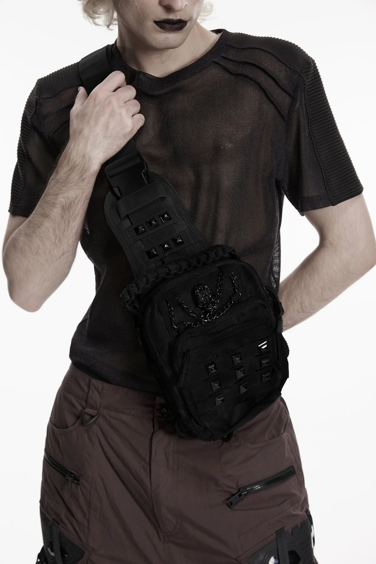 Outlander - Post-Apocalyptic Crossbody Bag in Black - Image 3