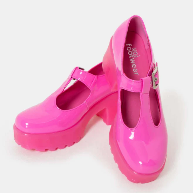 STRAWBERRY PINK PLATFORM MARY JANE SHOES - Image 3