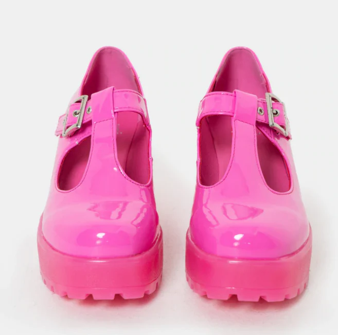 STRAWBERRY PINK PLATFORM MARY JANE SHOES - Image 4