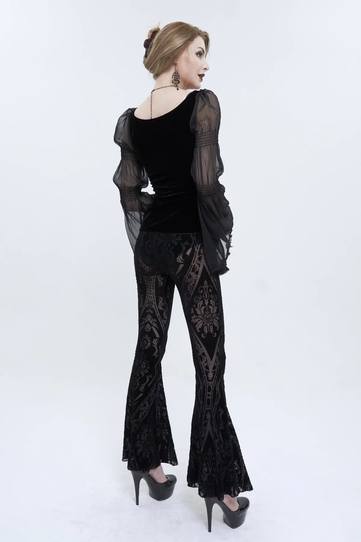 Victorian Night Bell Bottom Leggings - Image 6