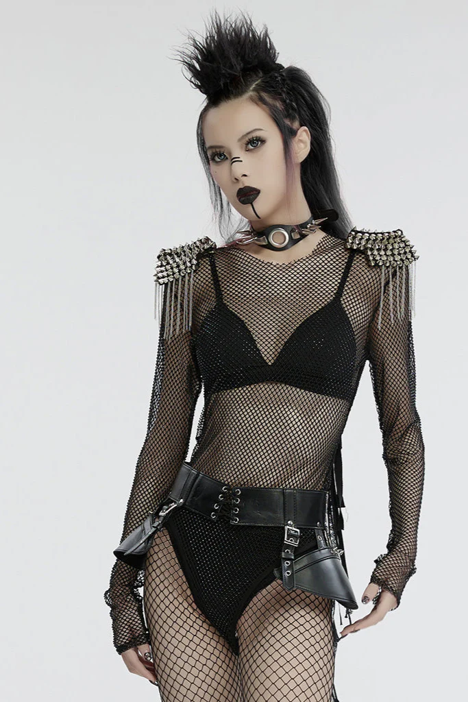 Queen of Chains – Punk Fishnet Armor - Image 4