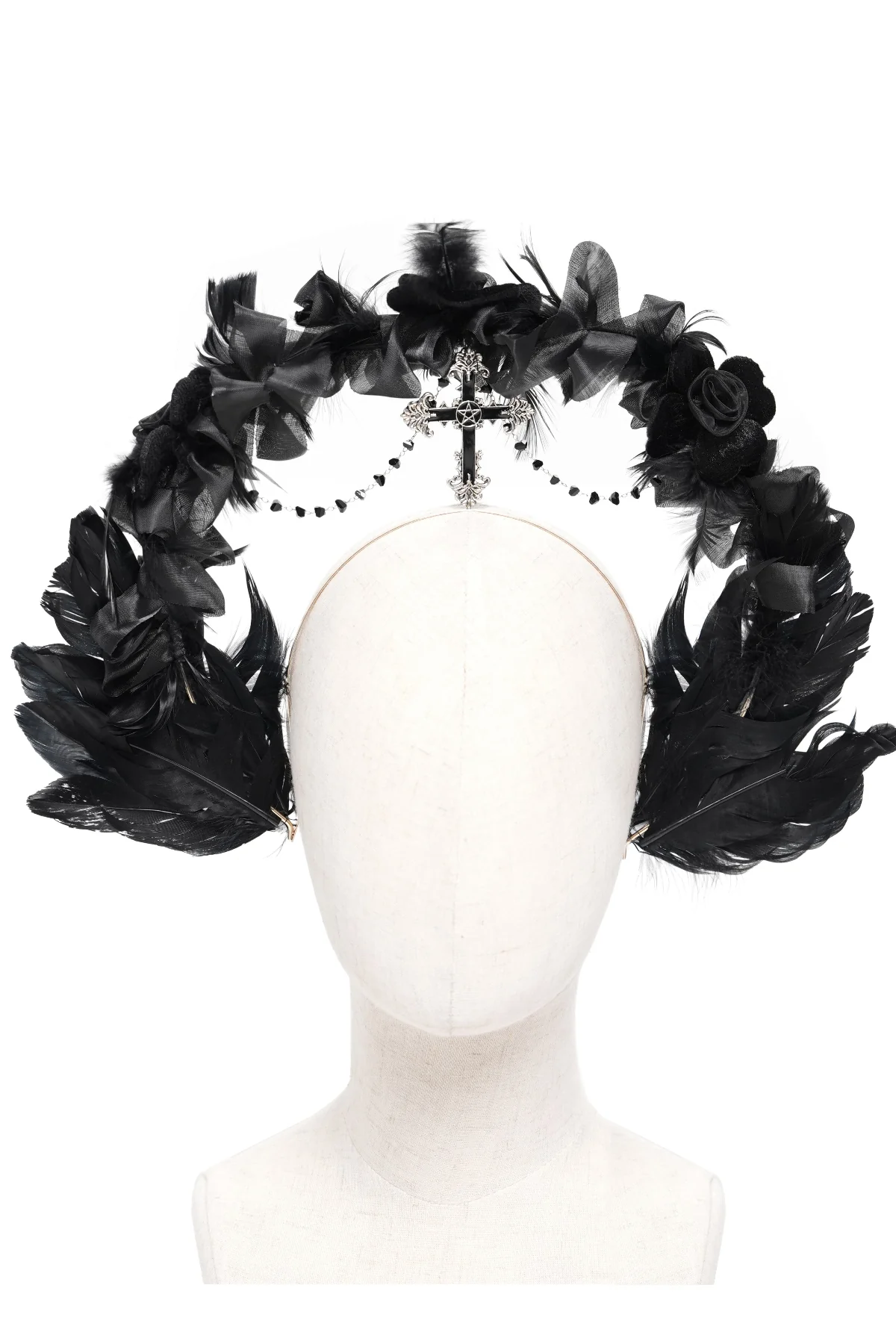 Belea - Gothic Feather Headpiece - Image 2