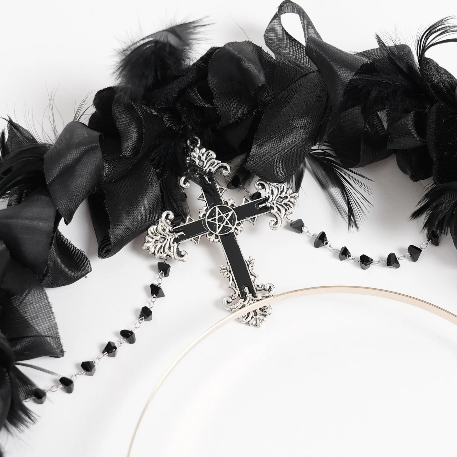 Belea - Gothic Feather Headpiece - Image 5