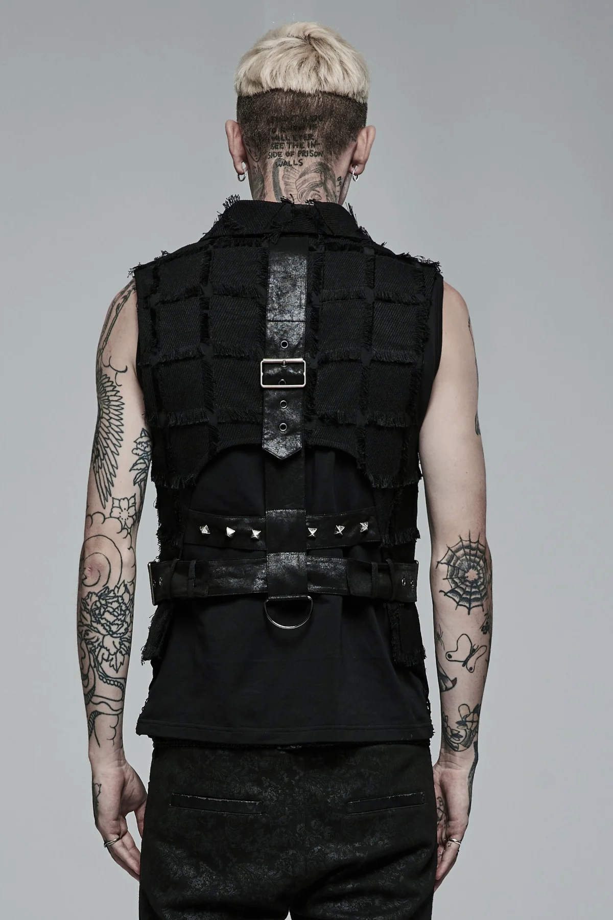 Rebel Matrix – Punk Patchwork Strap Vest - Image 5