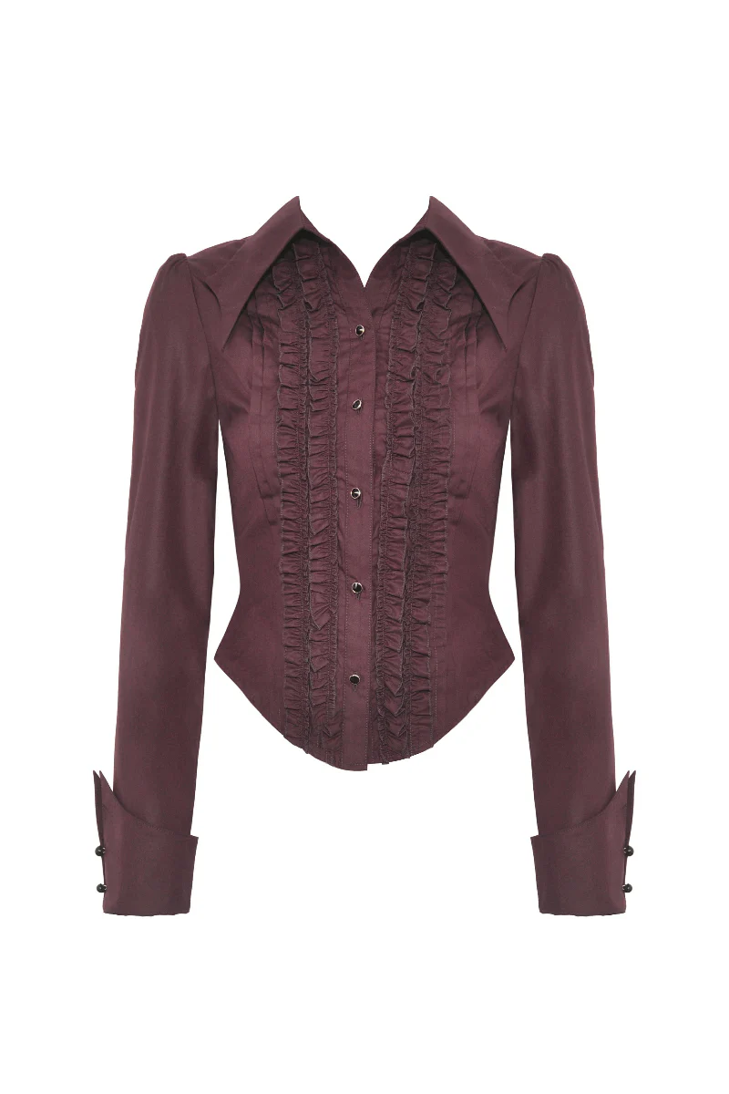Lady Anabel Red Ruffled Blouse - Image 2