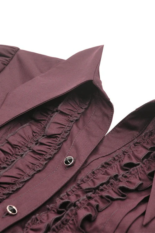 Lady Anabel Red Ruffled Blouse - Image 7