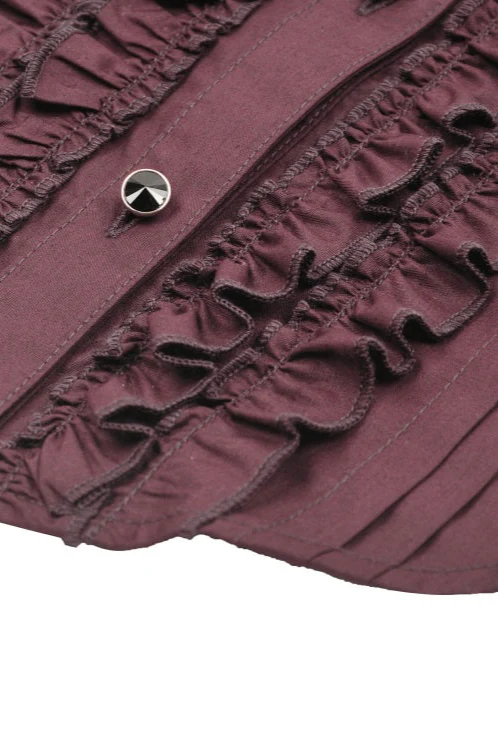 Lady Anabel Red Ruffled Blouse - Image 8