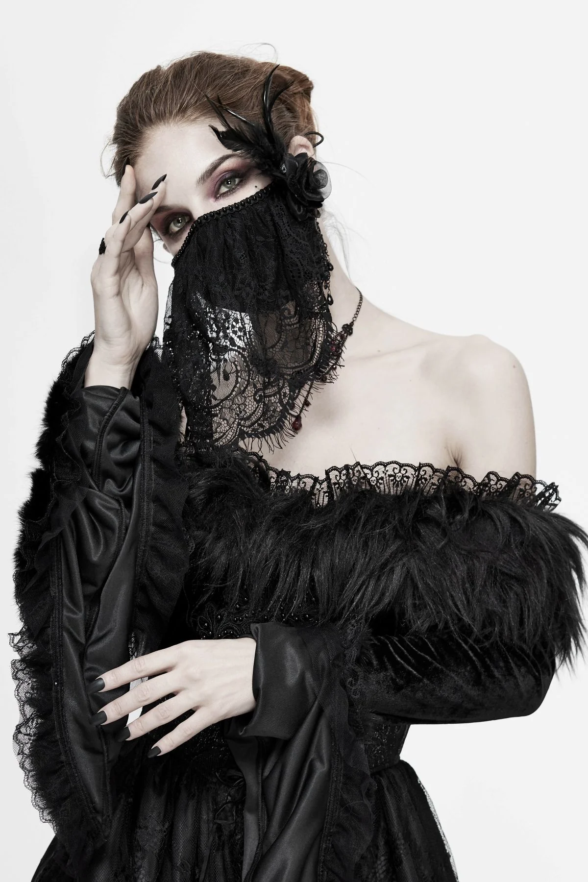 Sahara Mystic Lace Veil Mask - Image 2