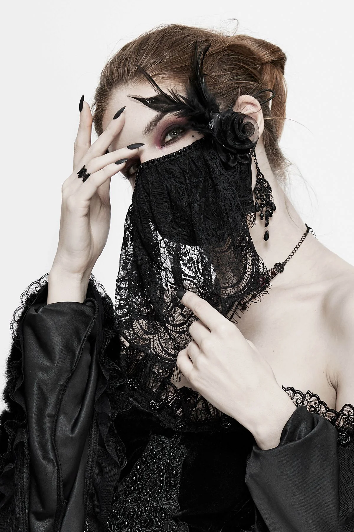Sahara Mystic Lace Veil Mask - Image 3