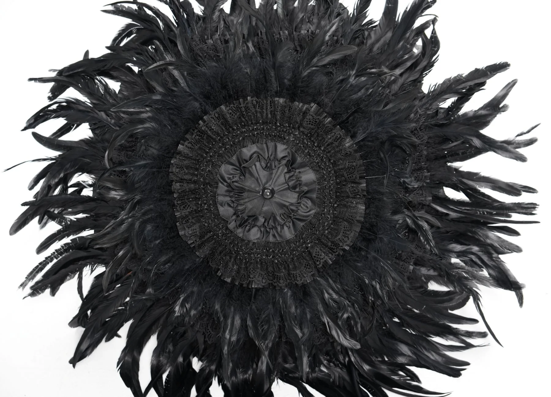 Shadow Crown – Black Feather Gothic Parasol - Image 10