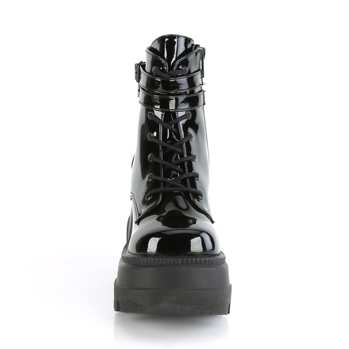 Shaker-52 Black Patent Spectrum Wedge Platform Boots - Image 3