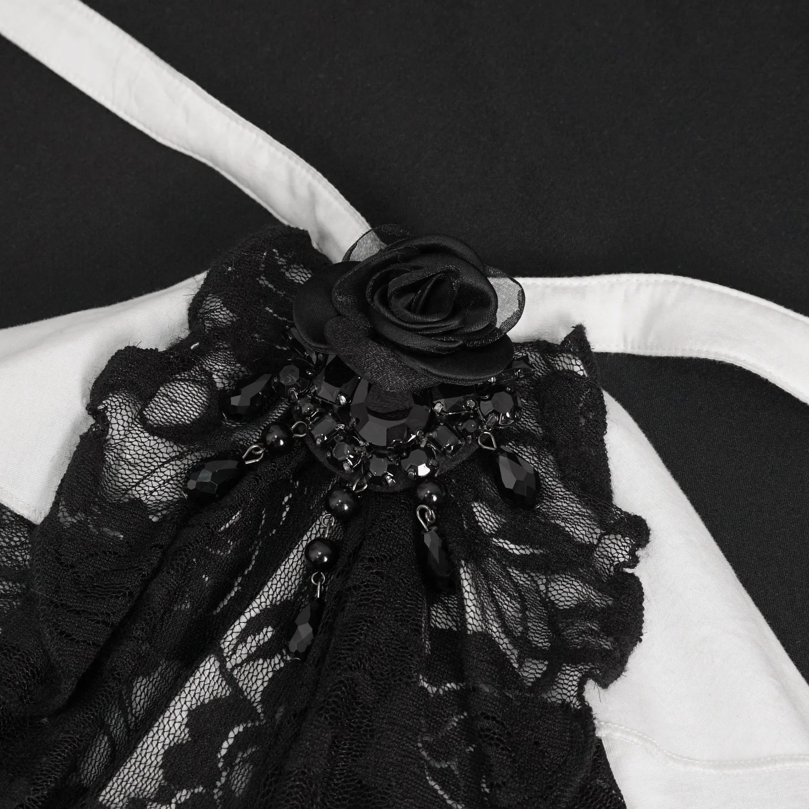 Belladonna Rhapsody - Victorian Jabot Blouse in White - Image 9