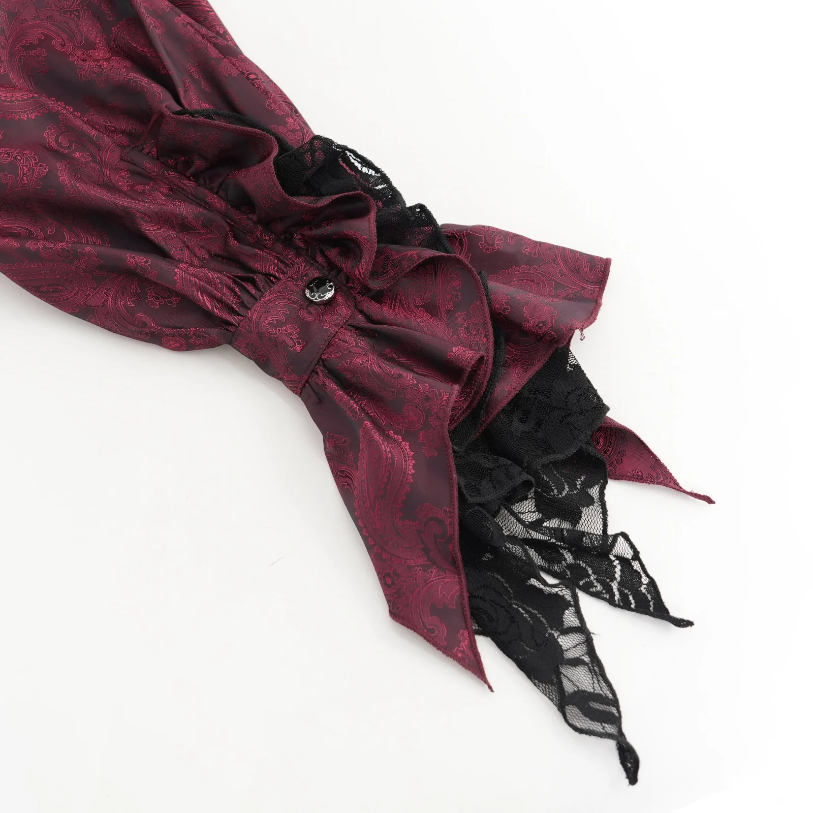 Red Satin Ruffle Shirt - Image 12