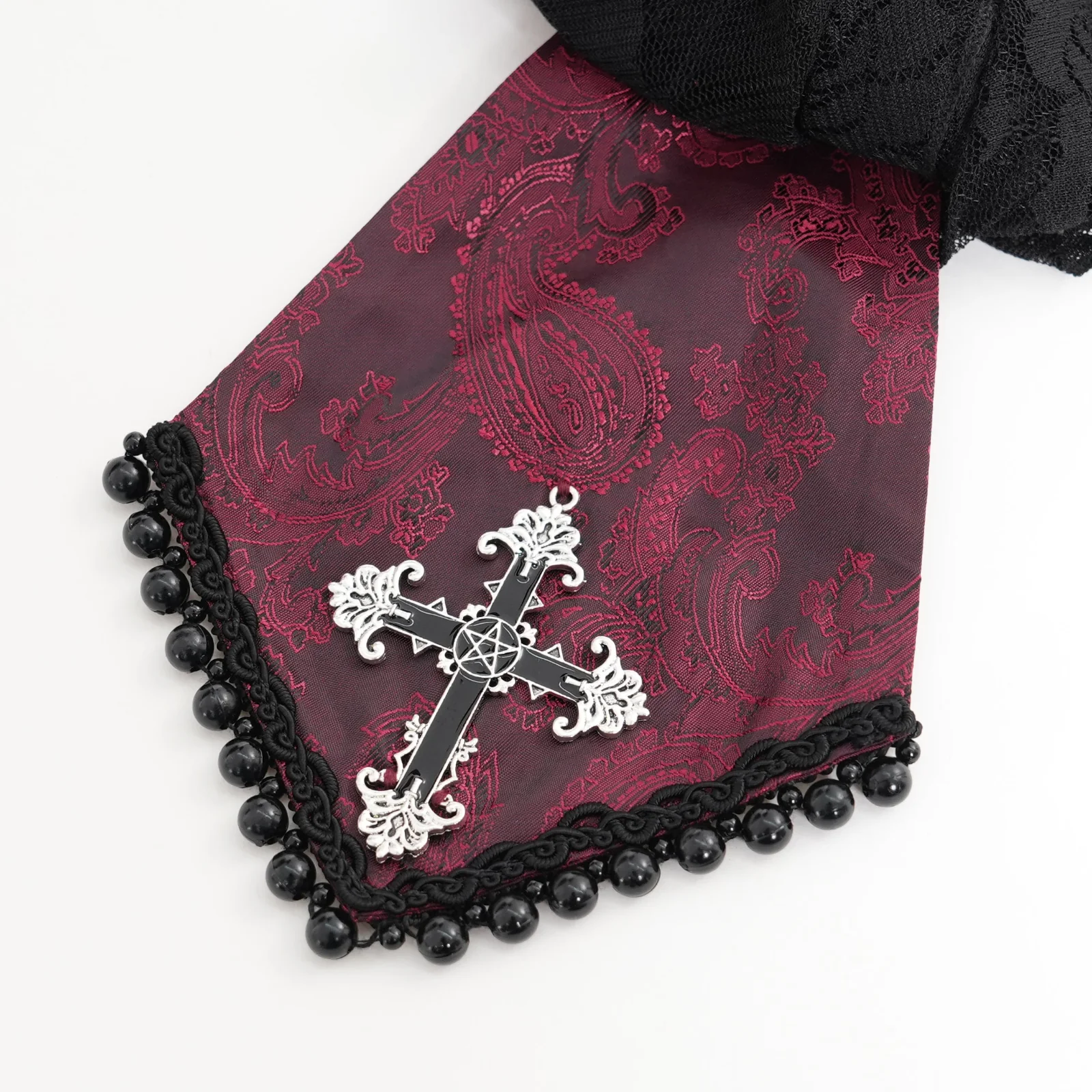 Red Satin Ruffle Shirt - Image 13