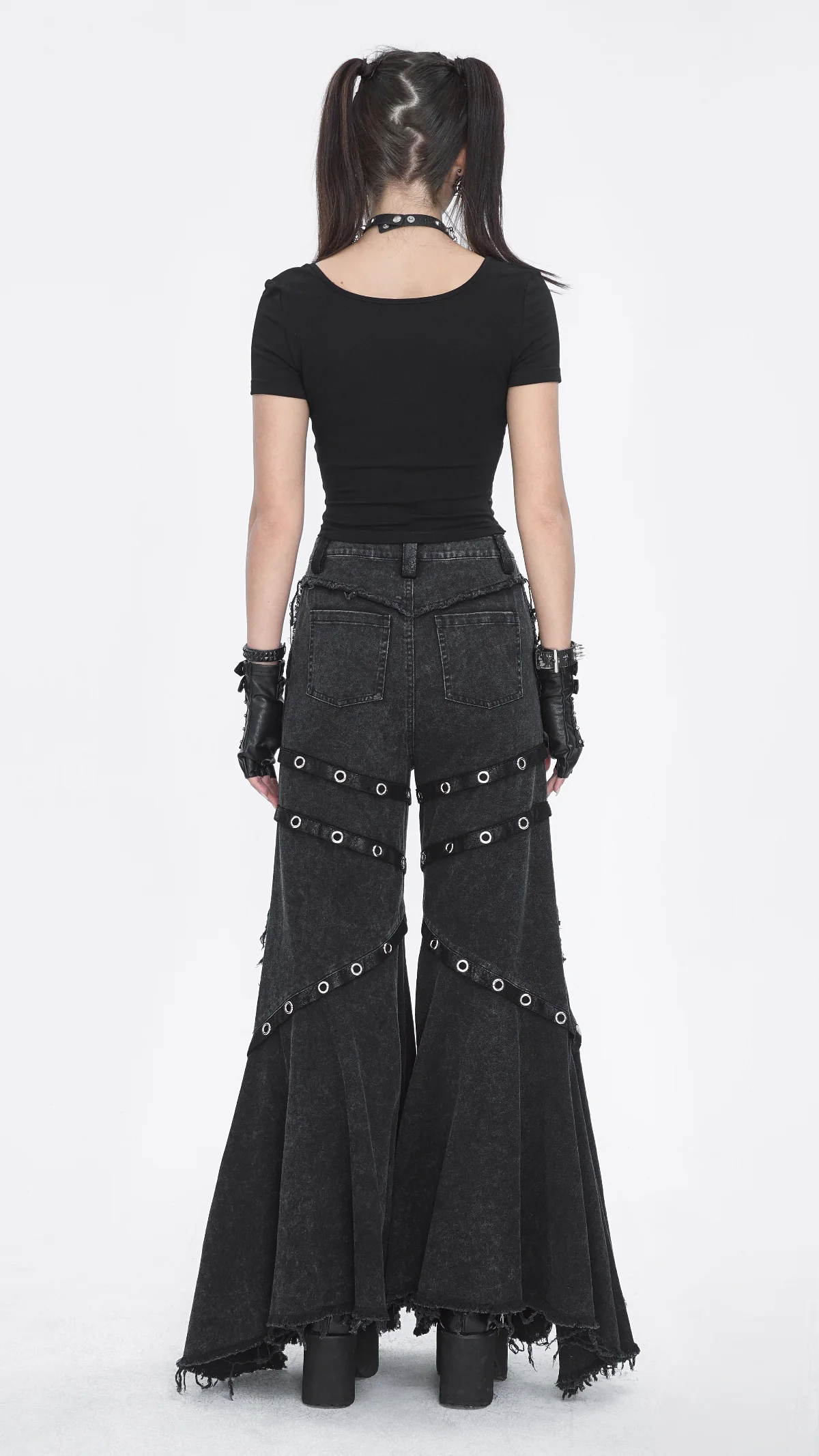 Skull Rivet Wide-Leg Trousers - Image 6