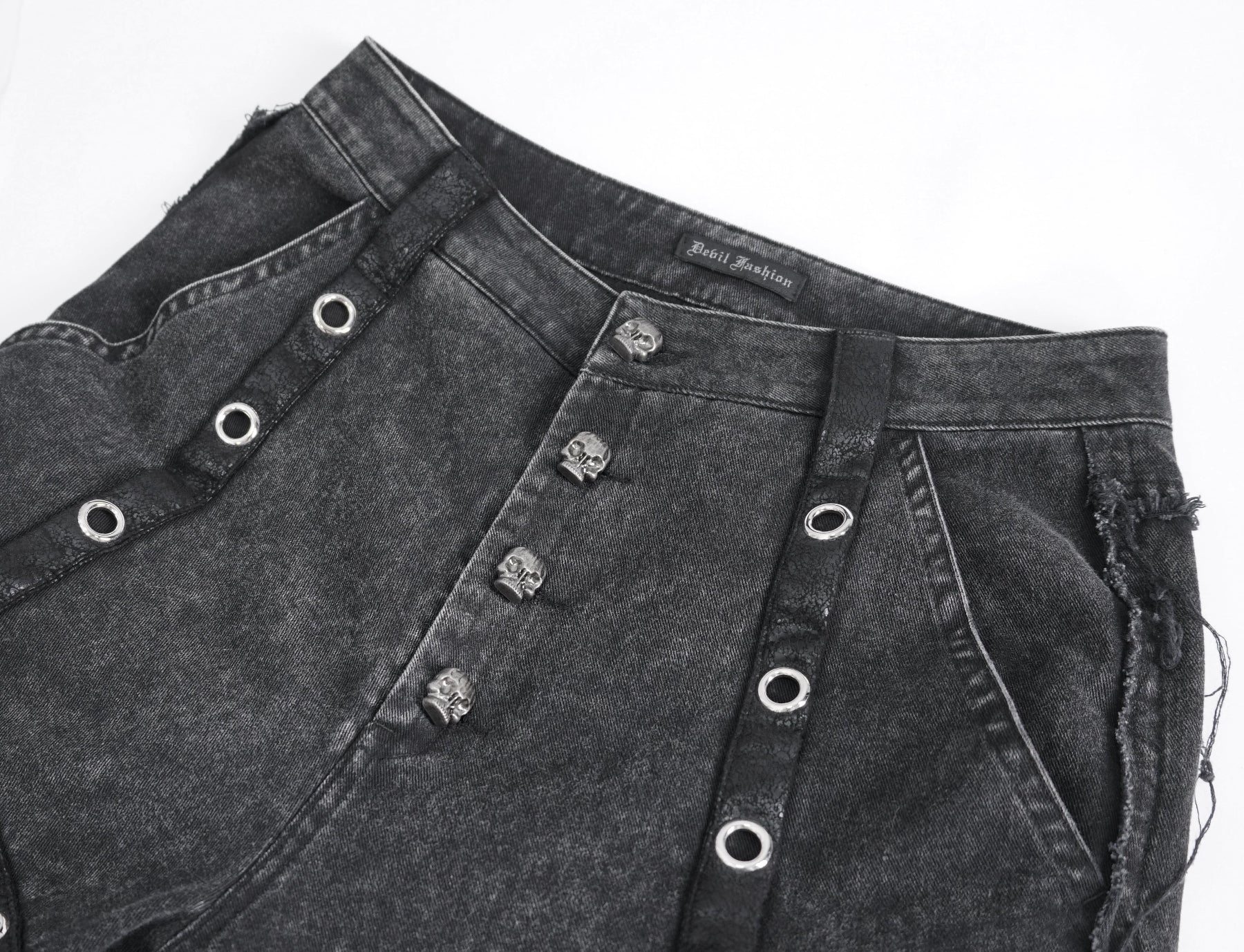 Skull Rivet Wide-Leg Trousers - Image 7