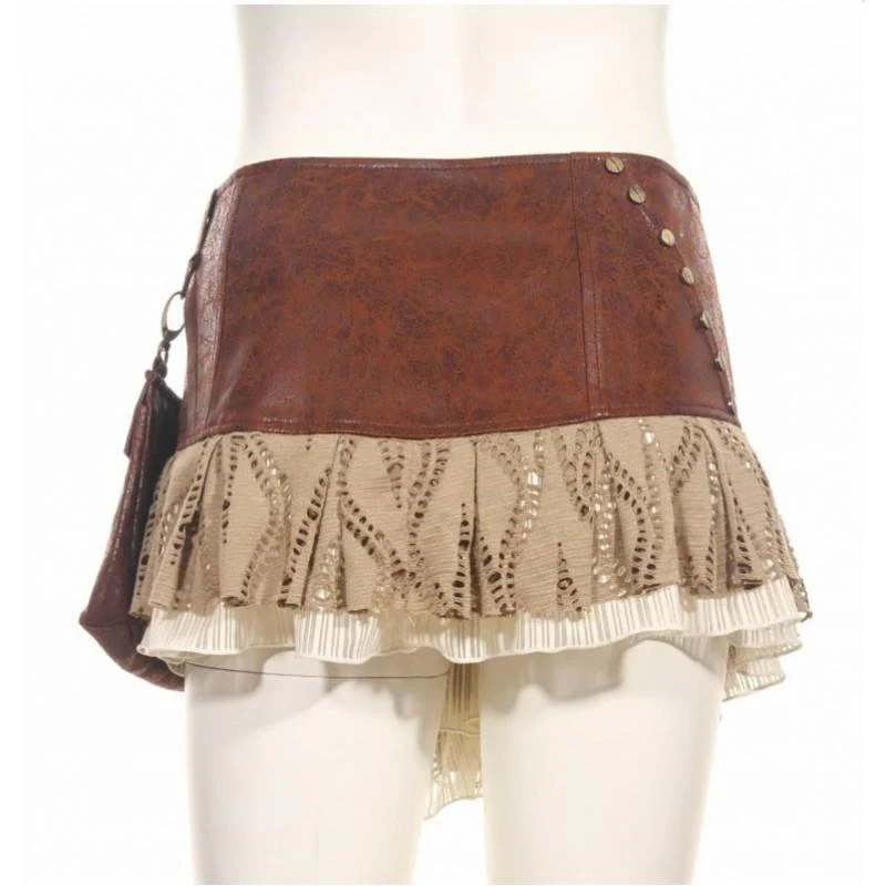 Hot and Steamy Steampunk skirt Brown - Image 3