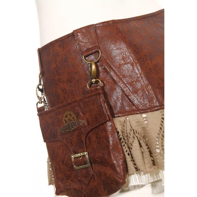 Hot and Steamy Steampunk skirt Brown - Image 4