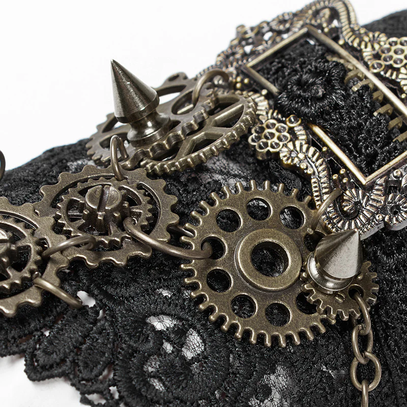Steampunk Gears and Spikes Gloves - Image 5