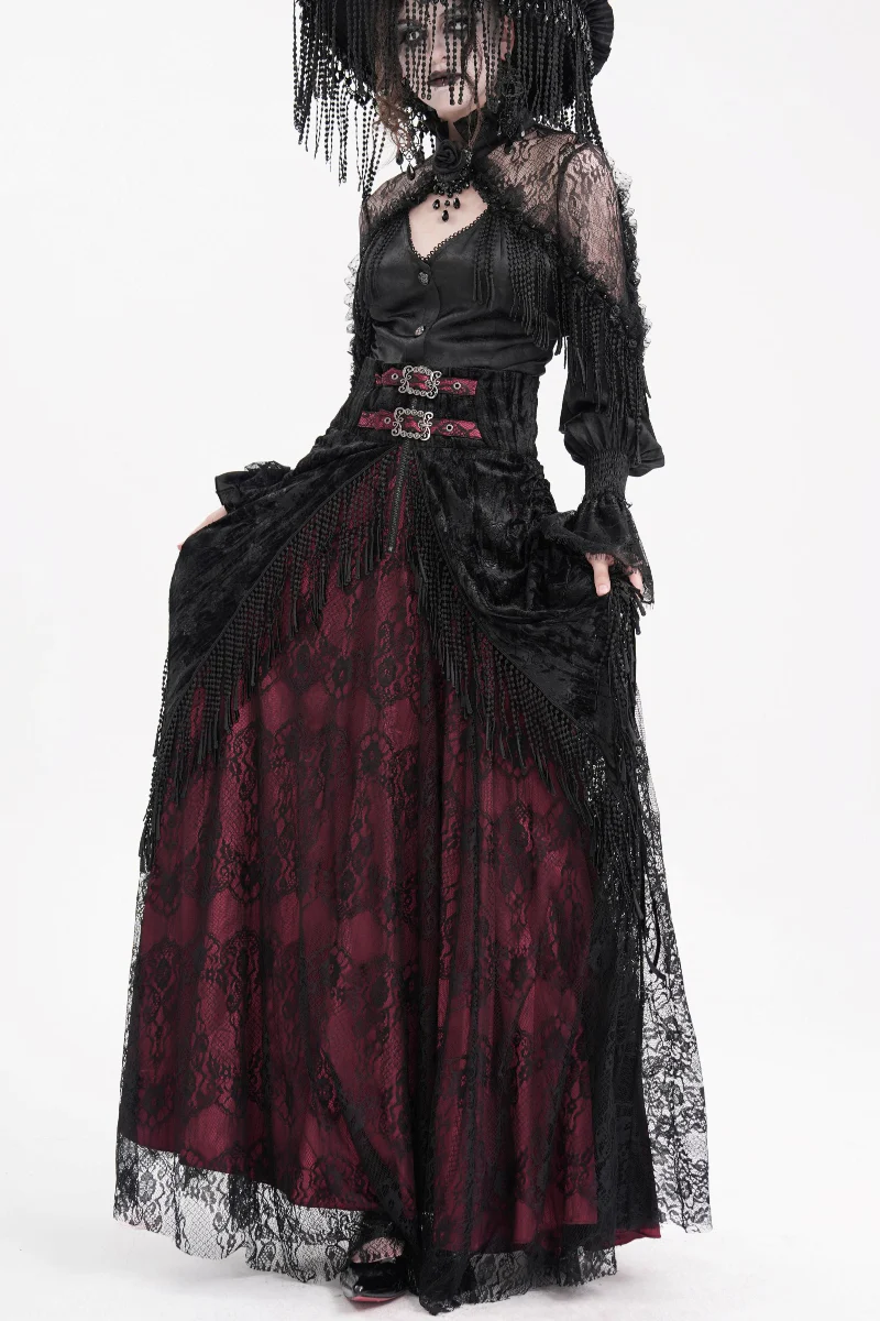 The Crimson Enchantress Lace Skirt - Image 3