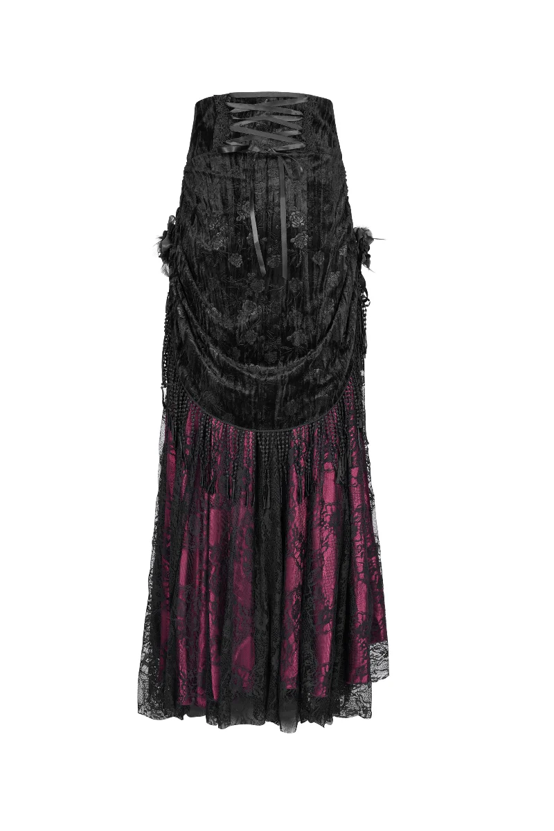 The Crimson Enchantress Lace Skirt - Image 4