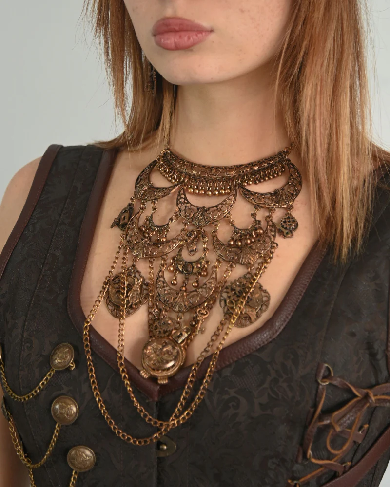 The Enchanted Timekeeper - Steampunk Necklace & Earring Set
