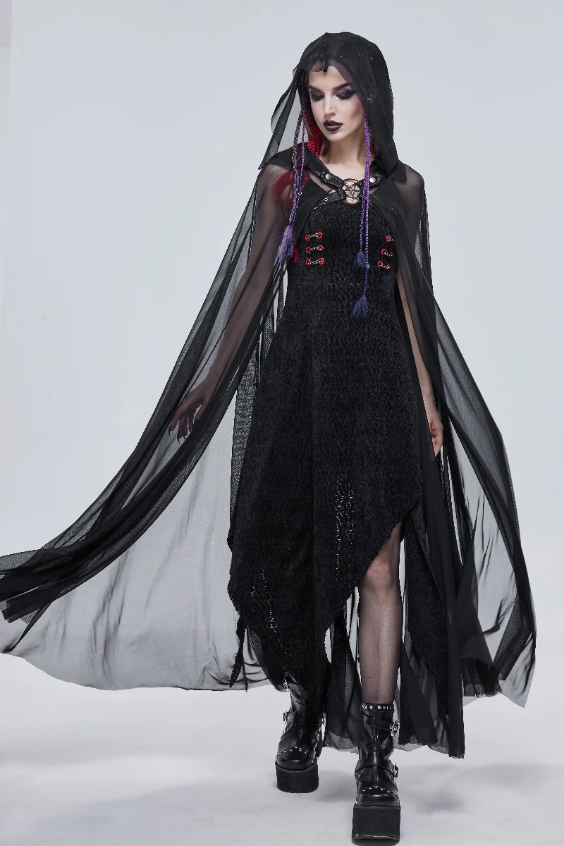 The Witch’s Circle – Pentagram Lace Cape - Image 5