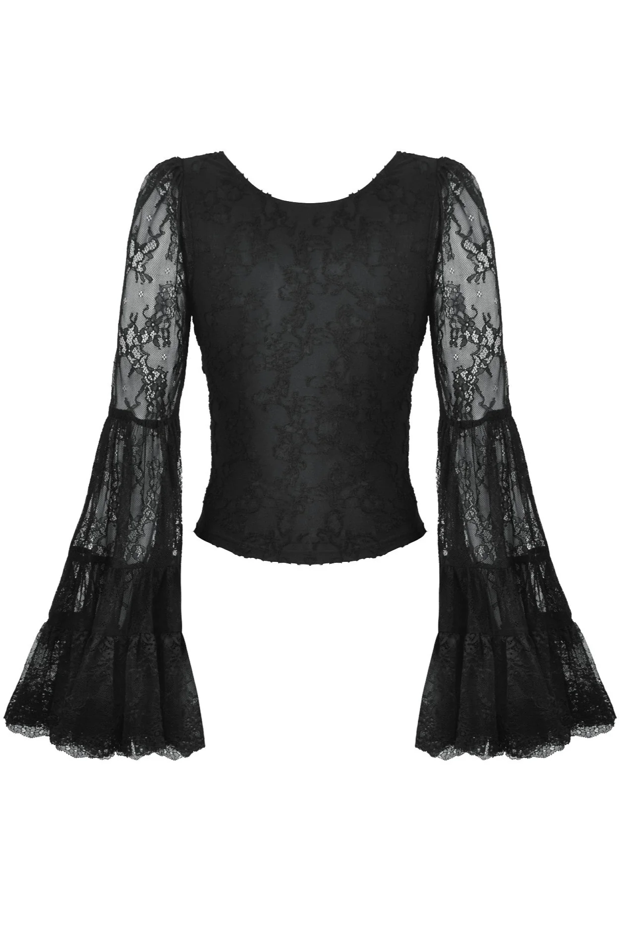 Gothic Lace Bell Sleeve Blouse - Image 6