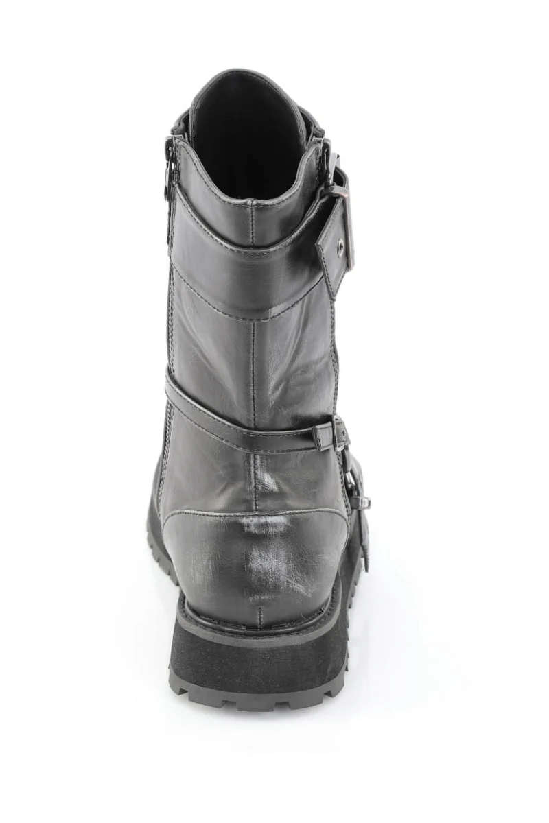 Valor-220 - Mid-Calf Silver Rub-Off Combat Boots - Unisex - Image 5