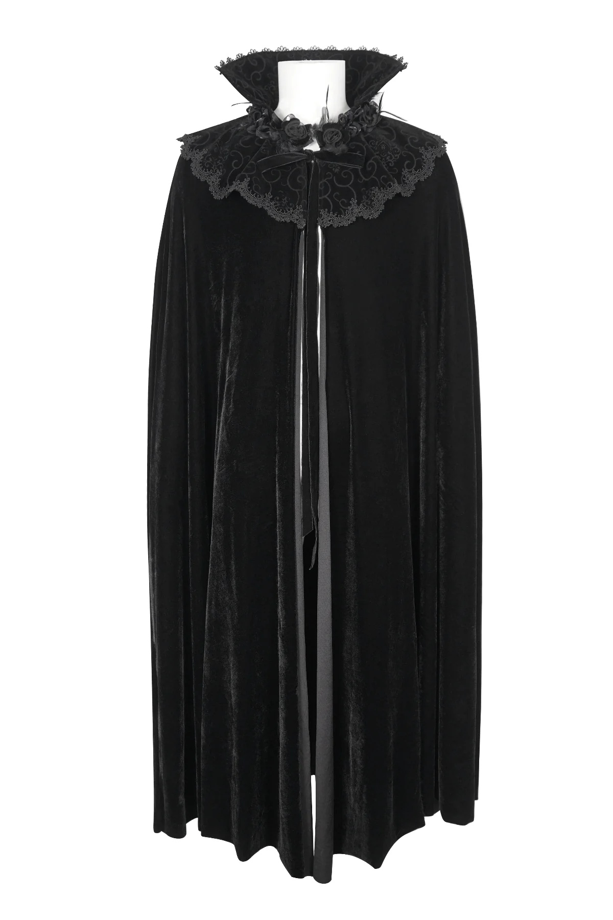 Gabriel – Men's High Collar Velvet Vampire Cloak - Image 6