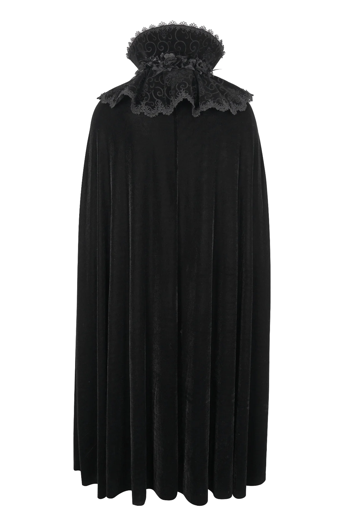 Gabriel – Men's High Collar Velvet Vampire Cloak - Image 7