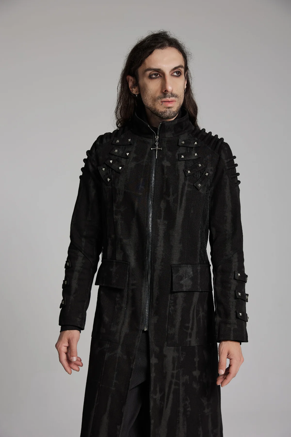 ..Vector - Men’s Industrial Gothic Long Coat - Image 2