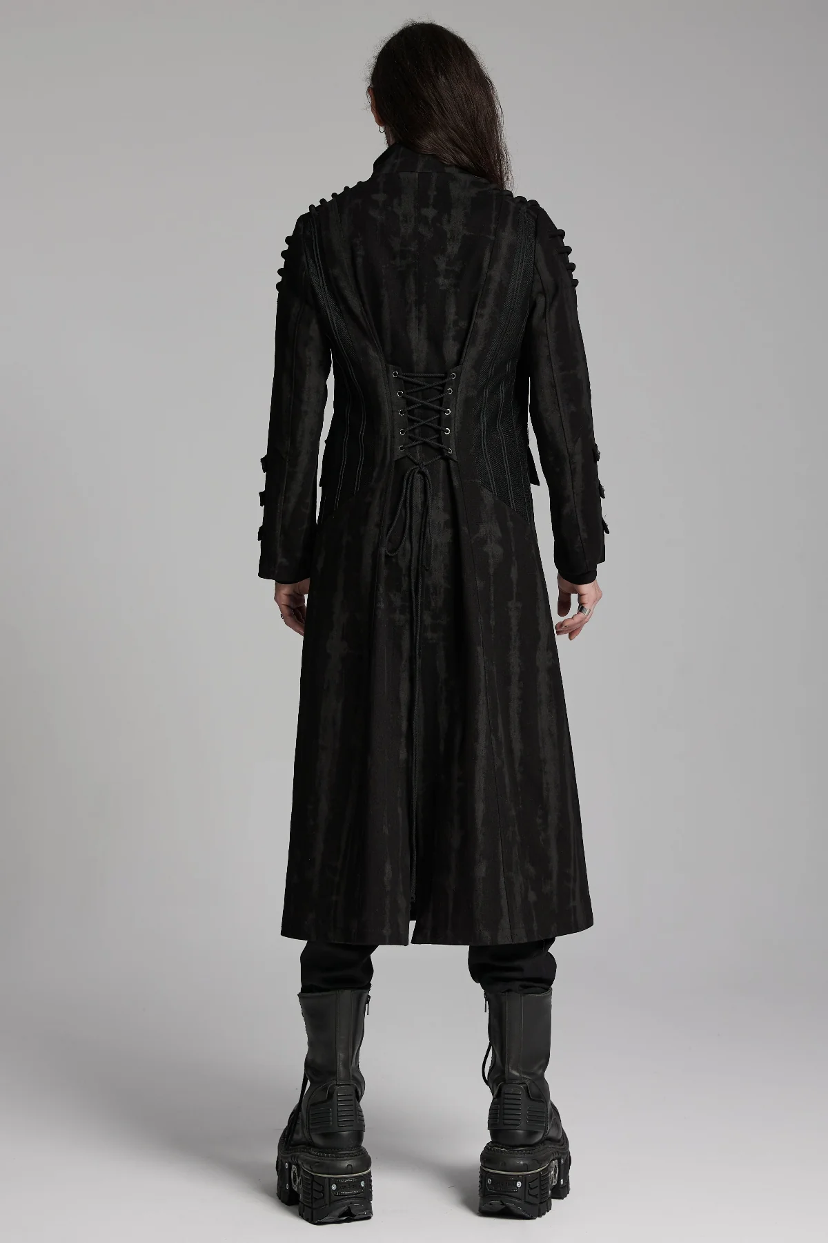 ..Vector - Men’s Industrial Gothic Long Coat - Image 3