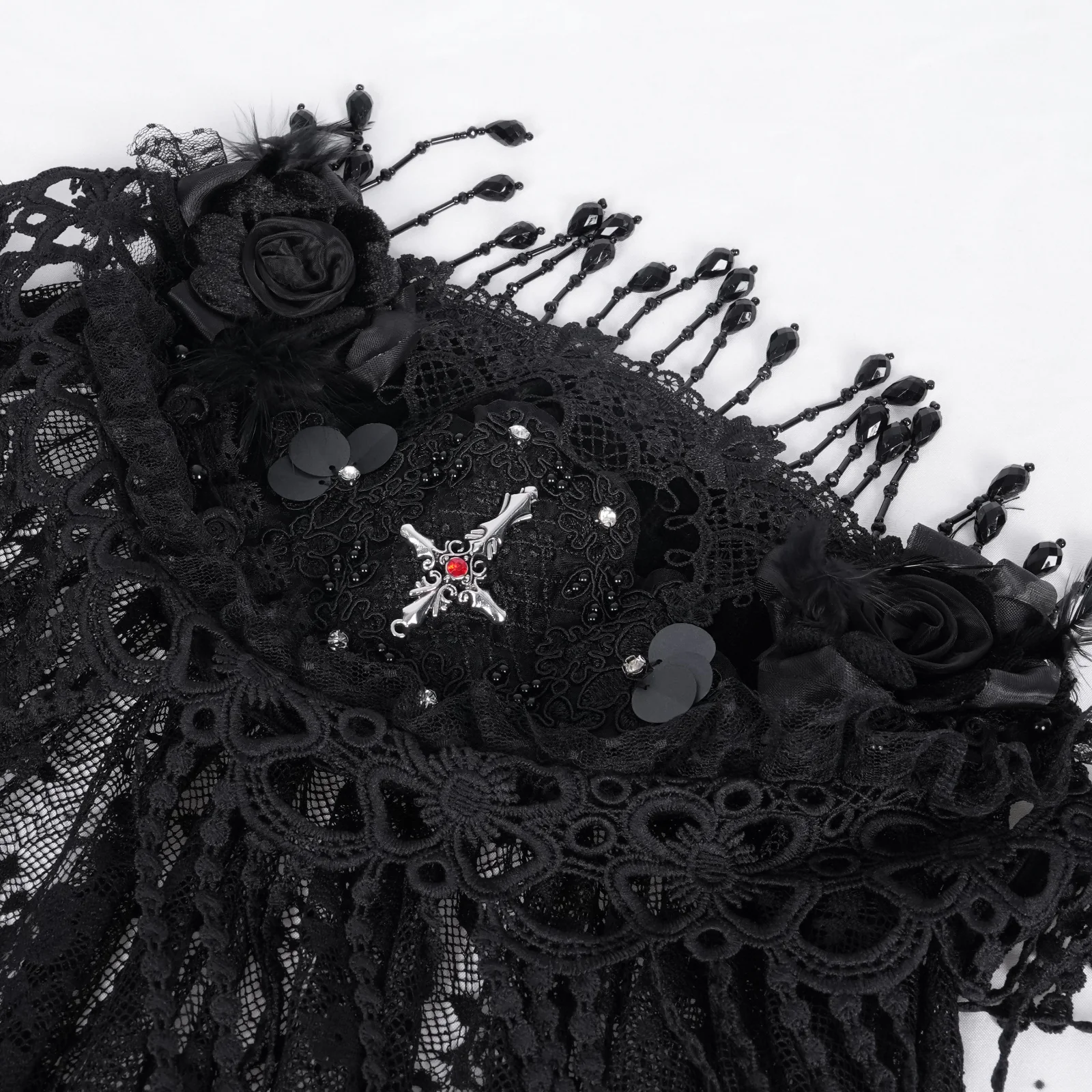 Velvet Cross Bridal Veil - Image 11