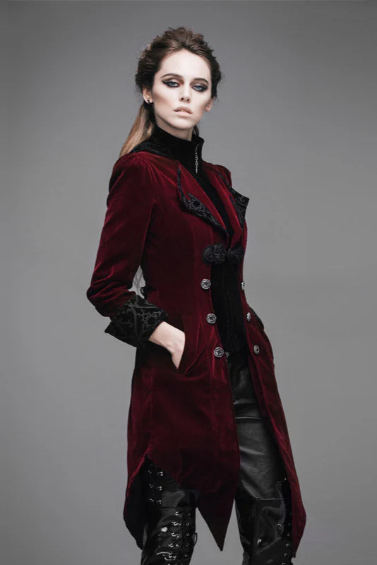 Victorian Lady Tailed Jacket in Red