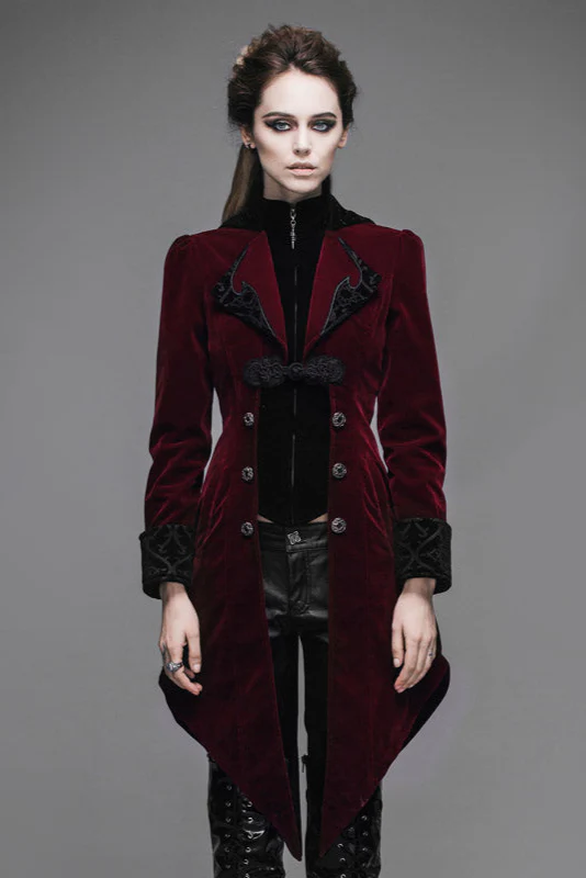 Victorian Lady Tailed Jacket in Red - Image 2