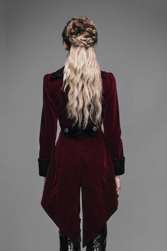 Victorian Lady Tailed Jacket in Red - Image 3