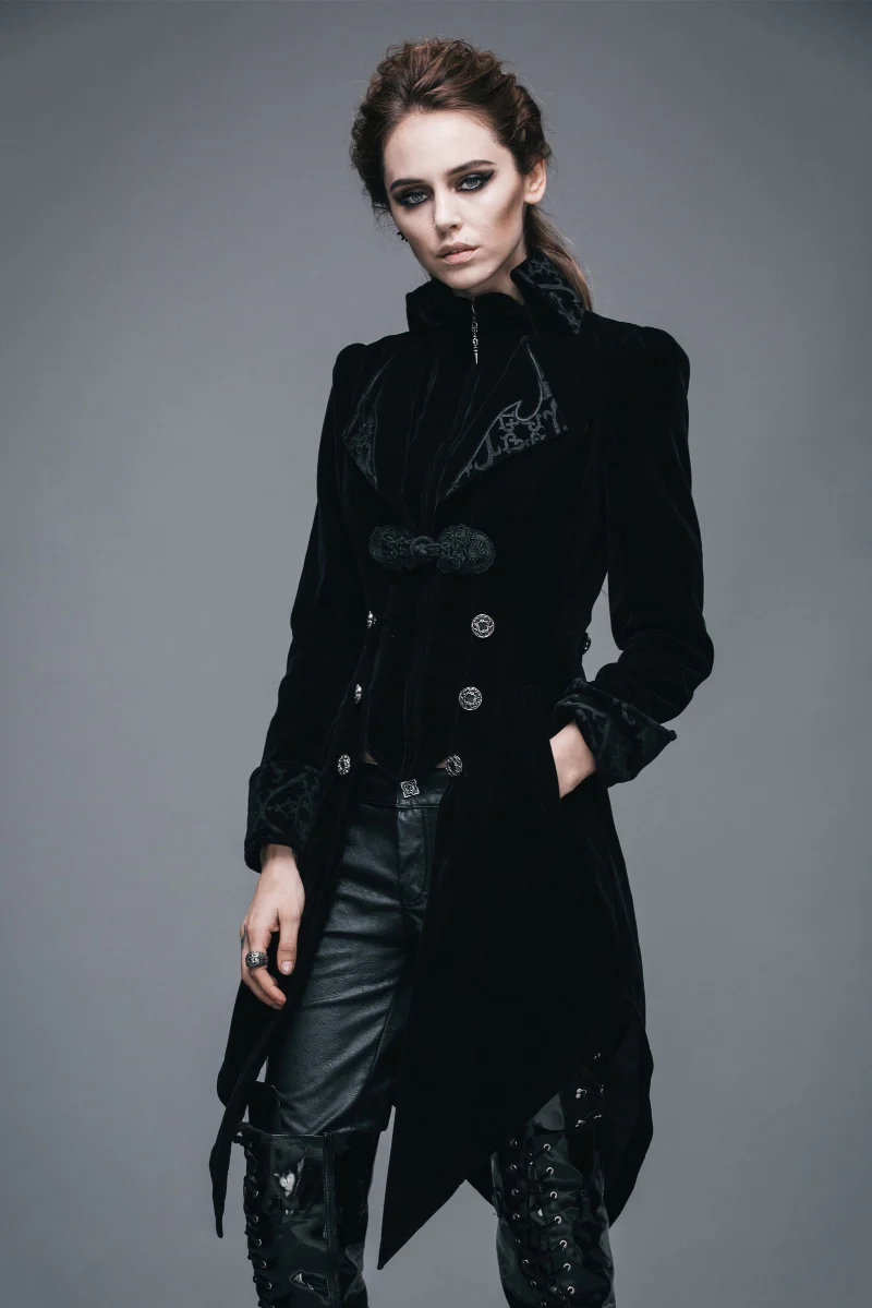Victorian Lady Tailed Jacket in Black