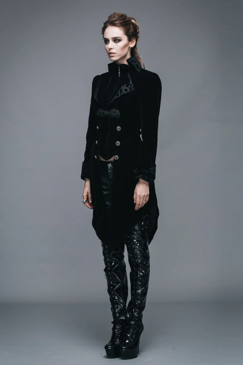 Victorian Lady Tailed Jacket in Black - Image 3