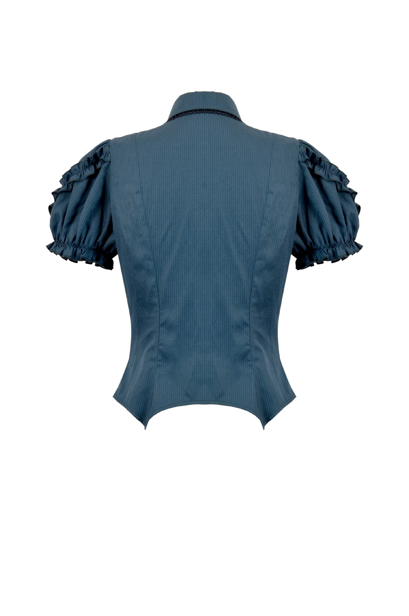 Victorian Teal Puff Sleeve Blouse - Image 3