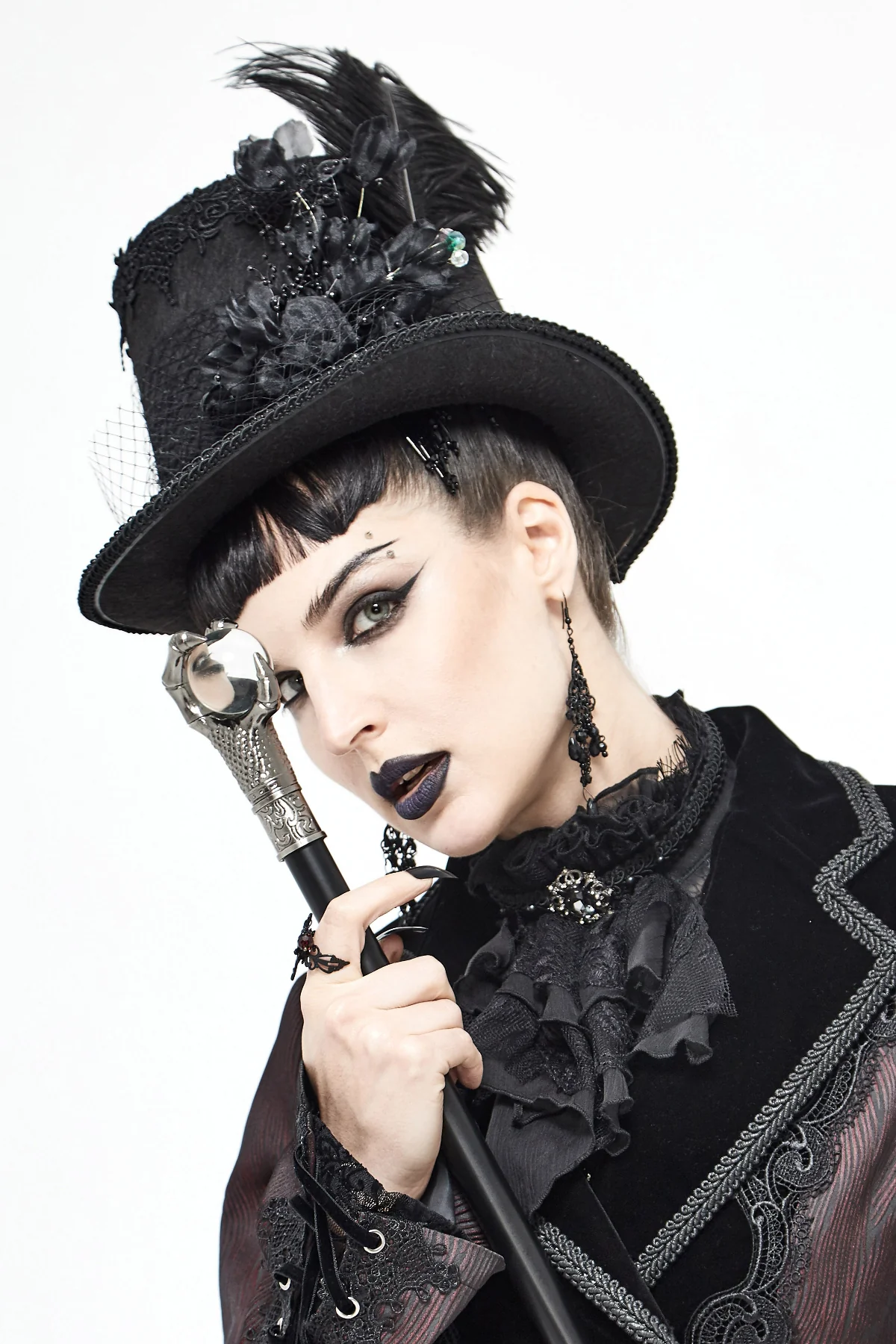 Victorian Baroness Veil Top Hat - Image 3