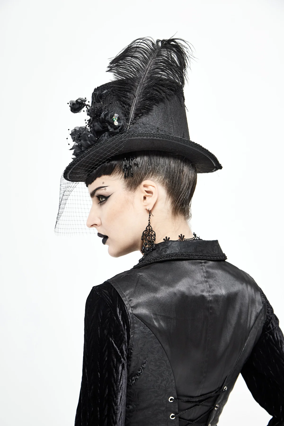 Victorian Baroness Veil Top Hat - Image 4