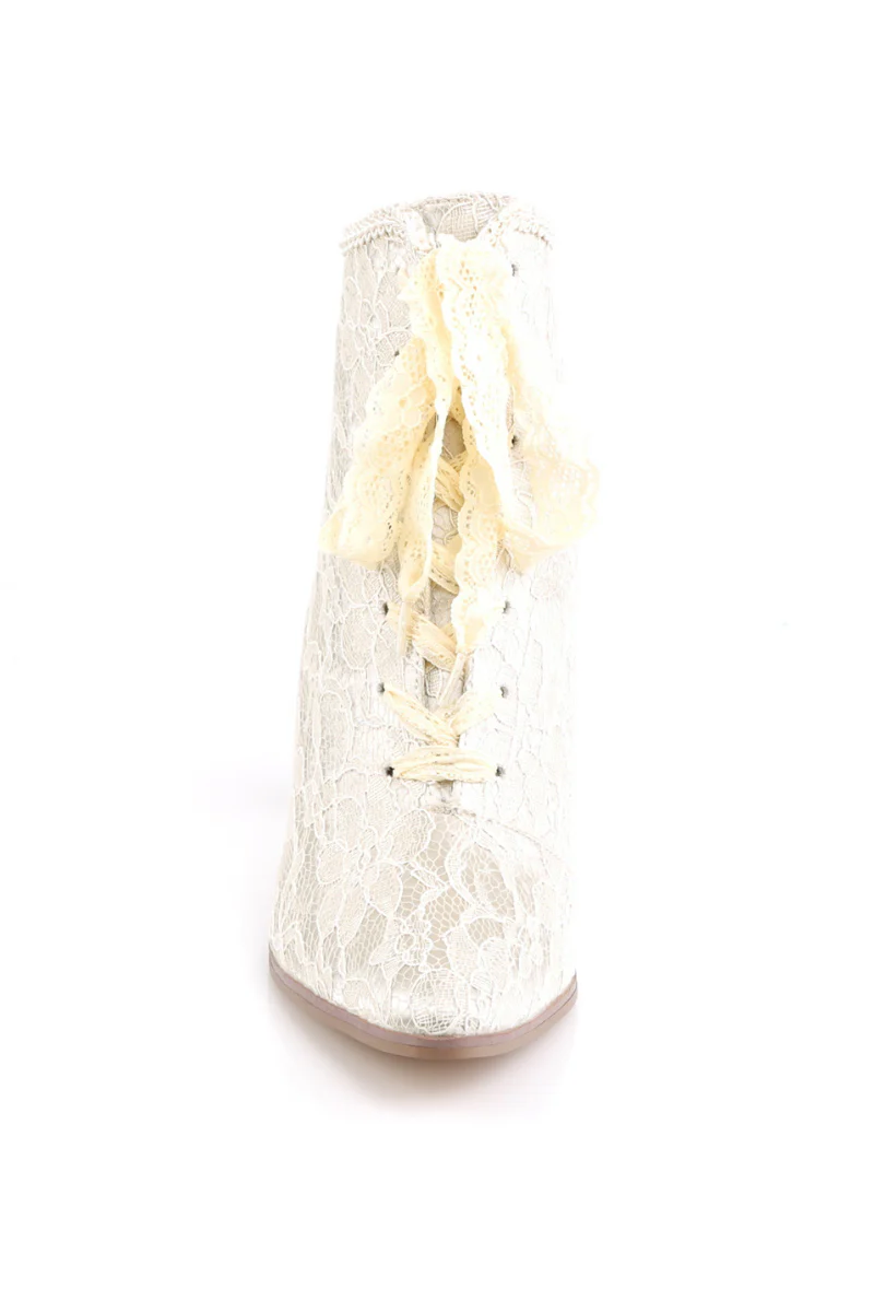 Victorian Champaign Lace-Up Wedding Boots - Image 3