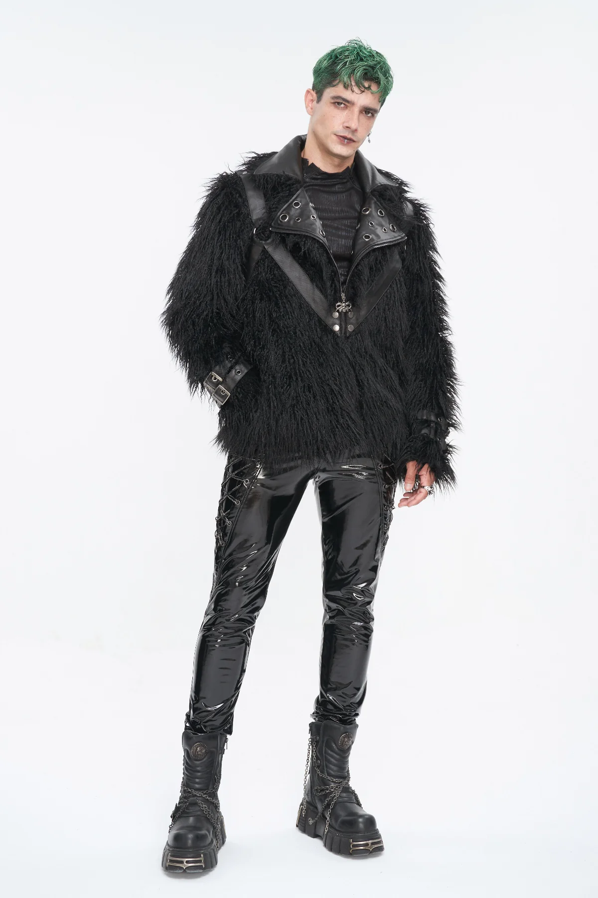 Voidwalker – Men’s Dark Rave Fur Jacket - Image 3